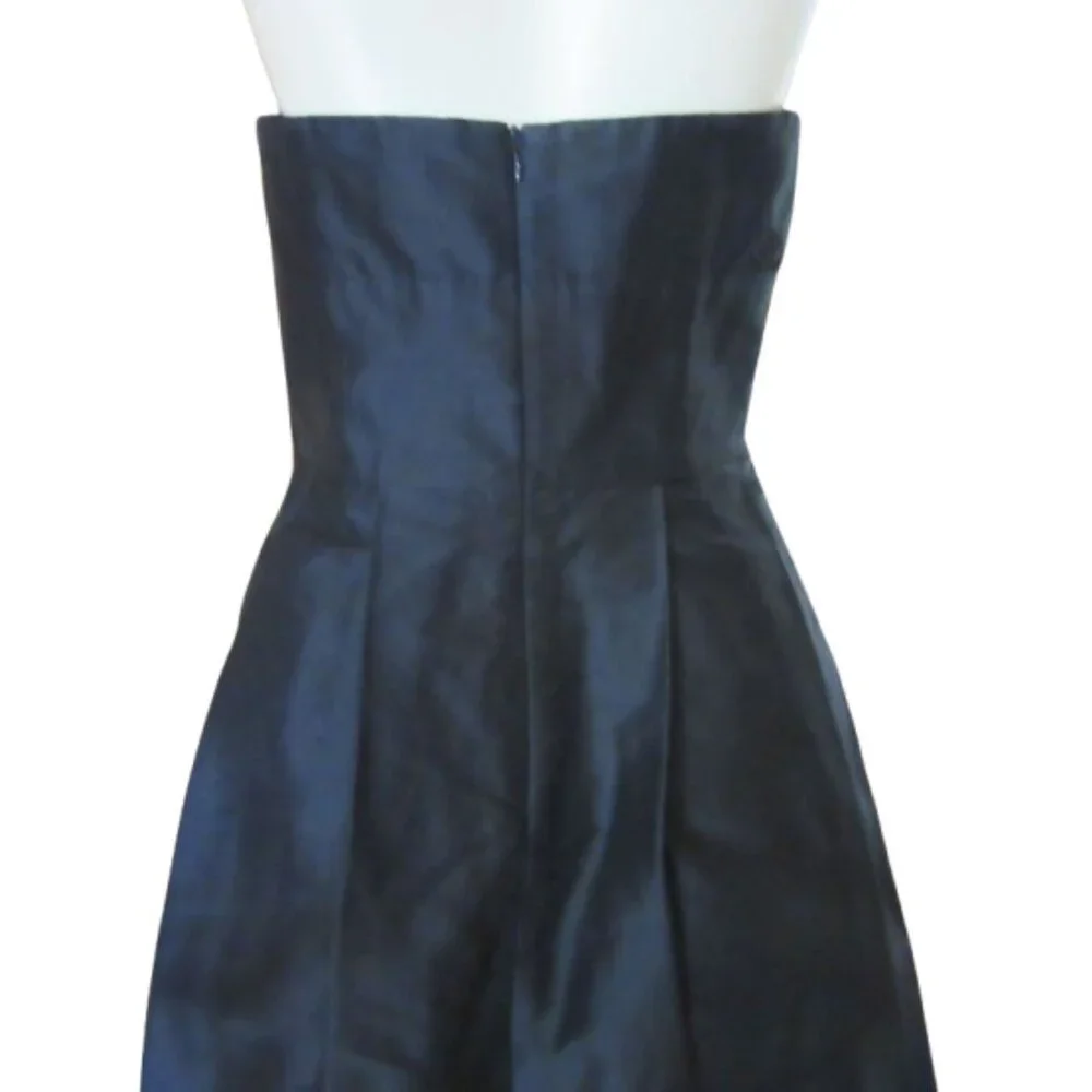 Vintage Trina Turk Black Silk Sleeveless Party Dress W/ Ruffles Size 4 - Picture 8 of 9